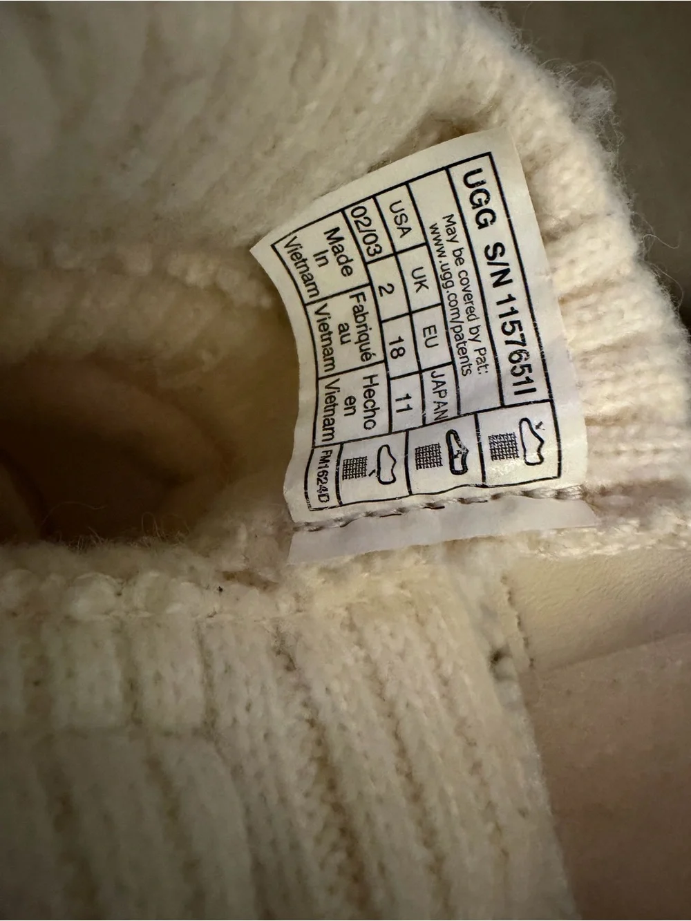 UGG Kids Cream Ribbed Knit Booties with Strap